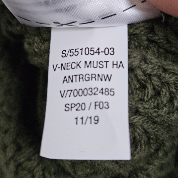 Old Navy Relaxed Cardigan Fog Olive Button Down Cotton Sz L Cozy 3D rib - Picture 7 of 12